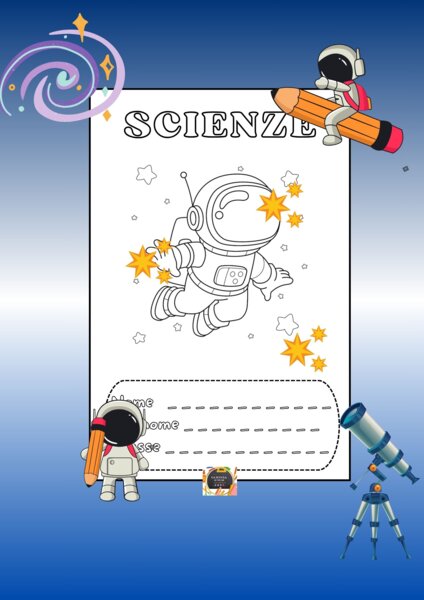 COPERTINA QUADERNO DI SCIENZE V - TEMA SPAZIO N.4 -