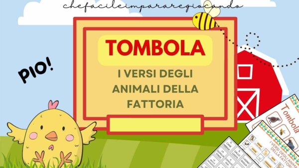 TOMBOLA DEI VERSI DEGLI ANIMALI DELLA FATTORIA