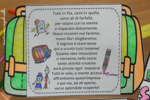 Back to school testo poetico nello zaino
