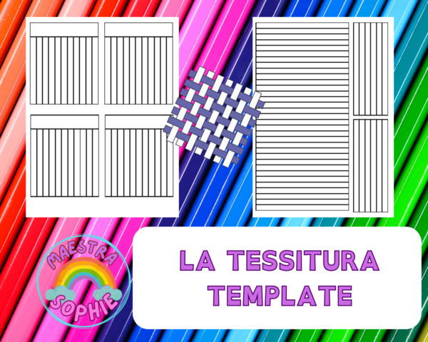 Template per attività di "tessitura" con la carta - tecnologia e storia