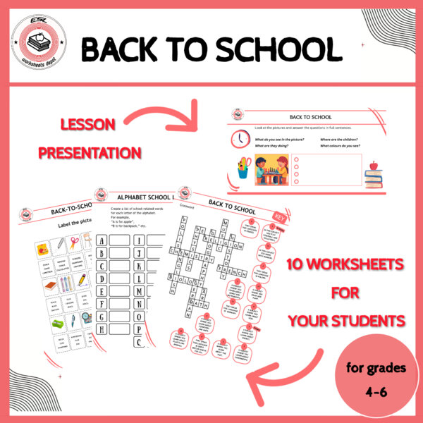 Back to school - worksheets for A1 - A1+