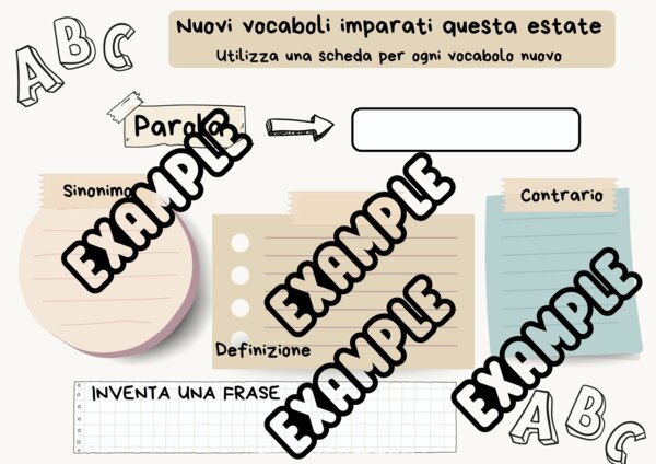 Nuovi vocaboli imparati d'estate