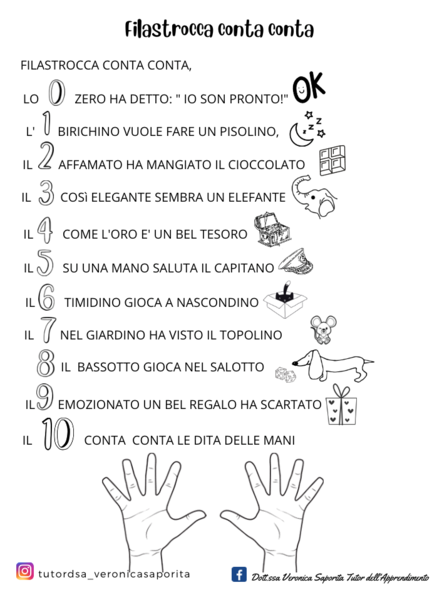 FILASTROCCA CONTA CONTA DEL NUMERO 10