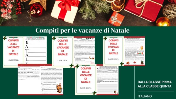 Compiti delle vacanze di Natale - italiano - dalla prima alla quinta elementare