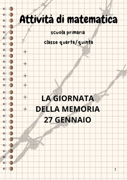 La giornata della memoria (attività di matematica classe quarta/quinta primaria)