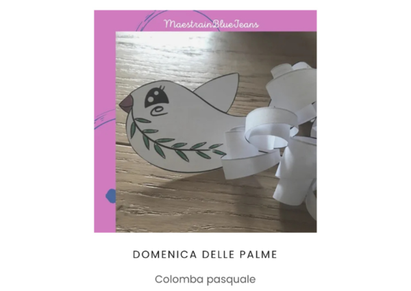 Domenica delle palme: colomba con ulivo