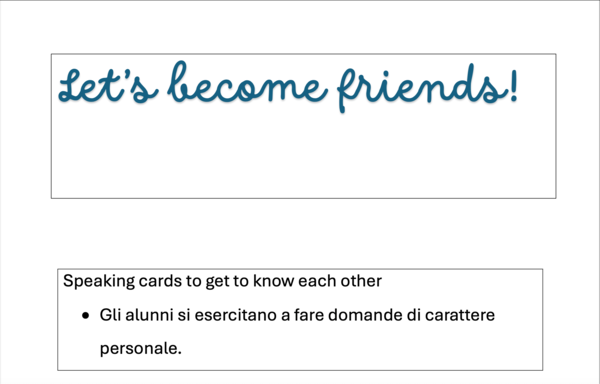 Let's become friends! Speaking cards