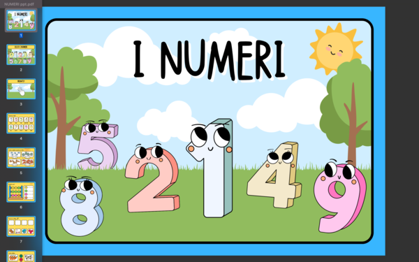 I numeri - da 0 a 9 - classe prima