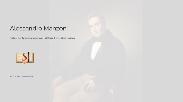 Alessandro Manzoni: Vita, Poetica e Opere – Modulo Completo (25 Slide + Verifica)
