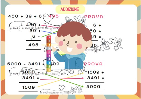 Strumento compensativo sulle 4 operazioni in colonna e prova