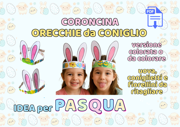Orecchie da Coniglio di Pasqua da Stampare – Attività Creativa per Bambini (PDF)