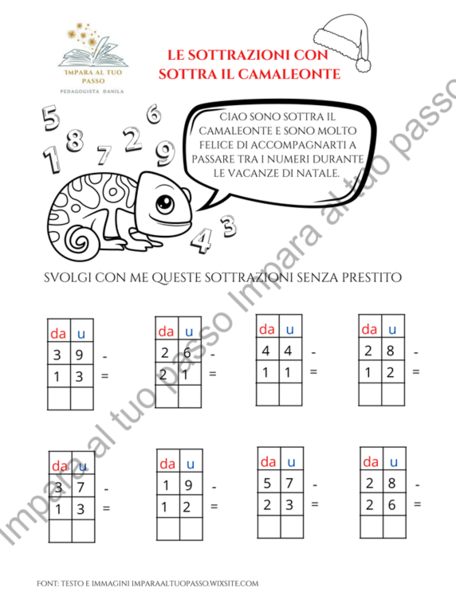 Sottra il Camaleonte compiti vacanze natalizie