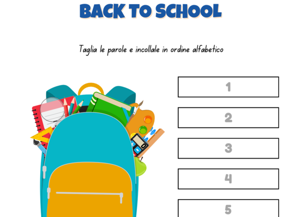 Back to school - ordine alfabetico