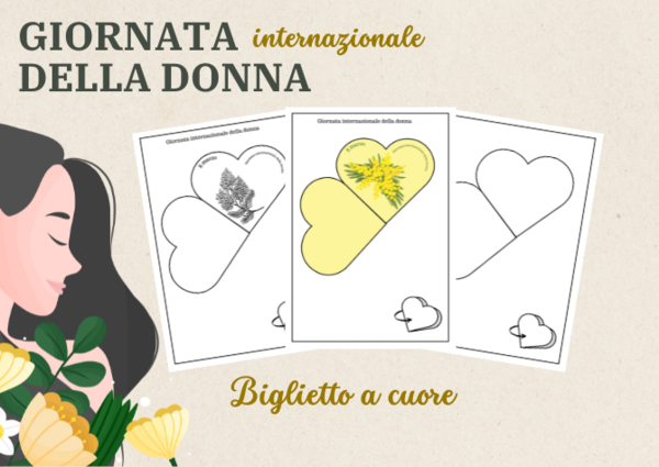 Giornata internazionale della donna: bigliettto a cuore