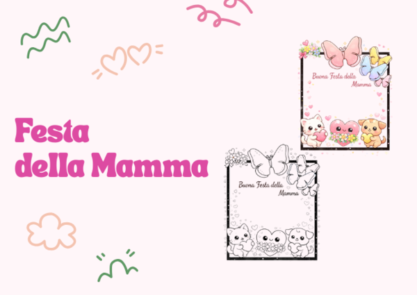 Biglietto Kawaii mamma