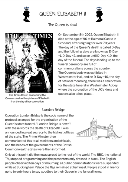 QUEEN ELIZABETH II ENGLISH