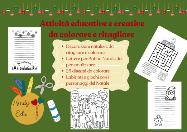 RACCOLTA “Attività educative e creative per il Natale da colorare e ritagliare"