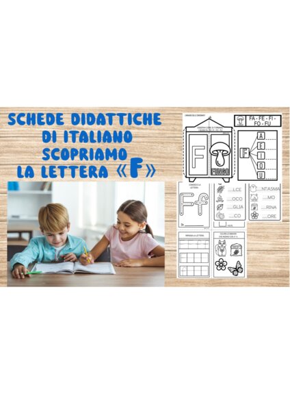 Schede di Italiano : Scopriamo la lettera F