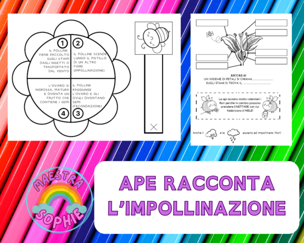 APE RACCONTA L'IMPOLLINAZIONE E LA FECONDAZIONE DEI FIORI