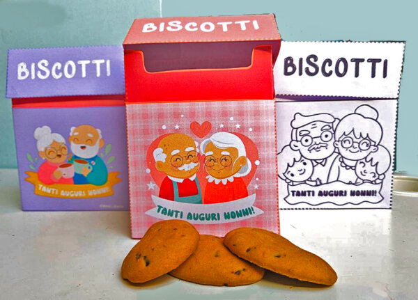 Scatola per biscotti per la festa dei nonni
