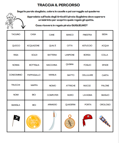 CODING ORTOGRAFICO DEL PIRATA GUGLIELMO