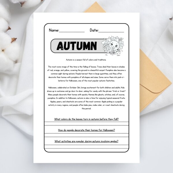 Lettura e comprensione sull'autunno in inglese
