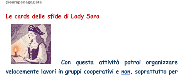 Le cards delle sfide di Lady Sara
