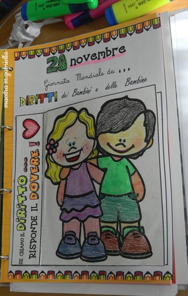 Diritti e Doveri dei bambini :biglietto apri chiudi