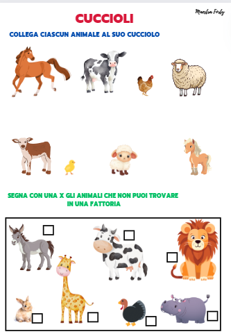 Animali e loro cuccioli
