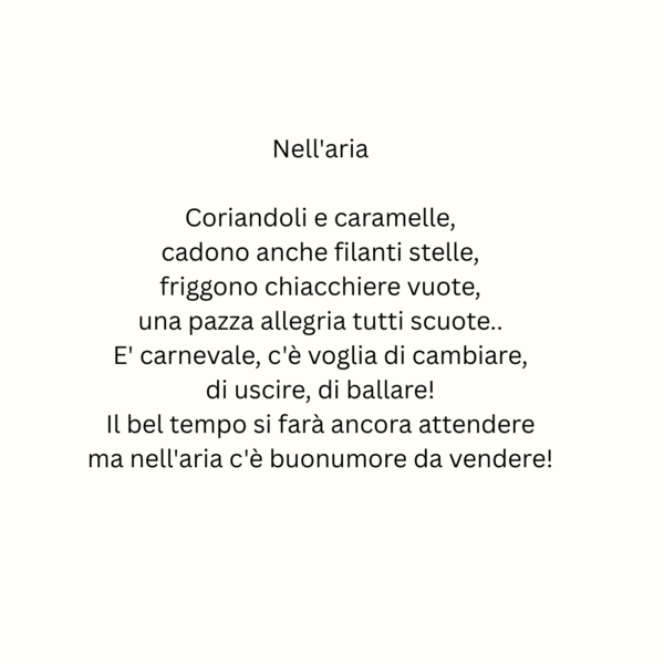 Filastrocca Carnevale
