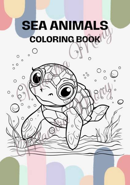 Sea animals coloring book