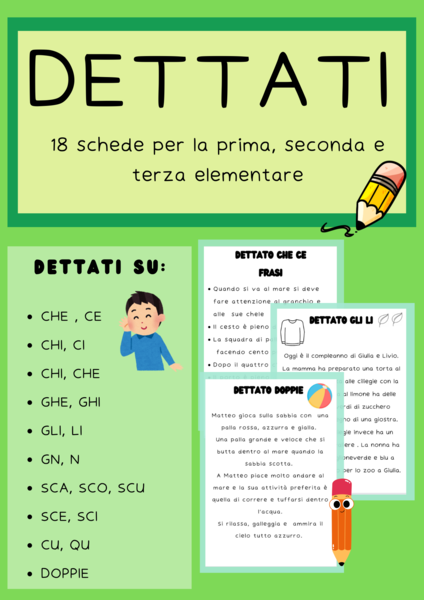 Dettati prima, seconda e terza elementare