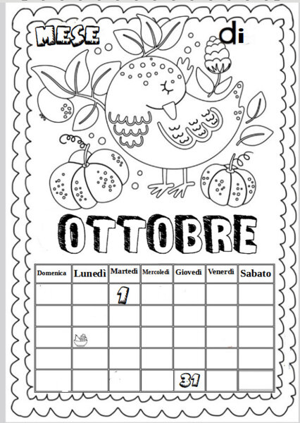 Ottobre calendario da completare