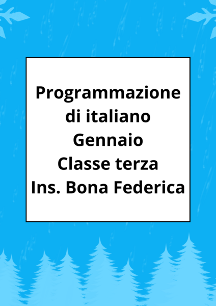 Programmazione italiano classe terza GENNAIO
