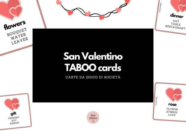 San Valentino TABOO cards - carte da gioco di società + codici QR