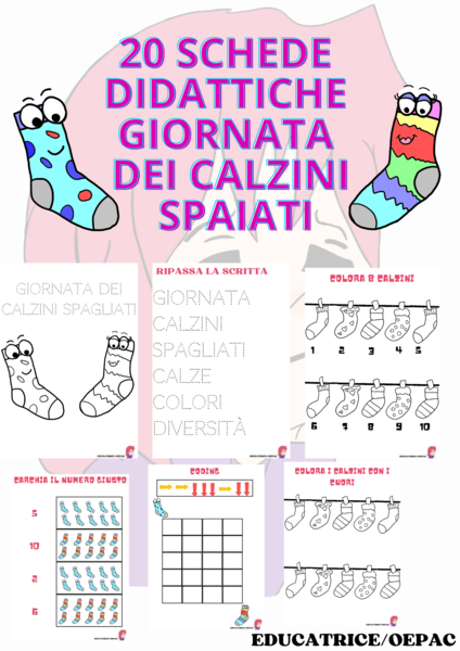 Giornata dei calzini spaiati: 20 schede didattiche