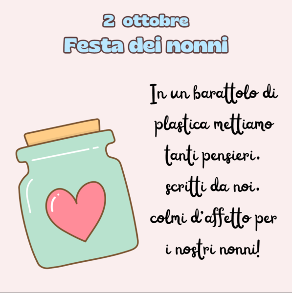 Barattolo dei pensieri per la festa dei nonni
