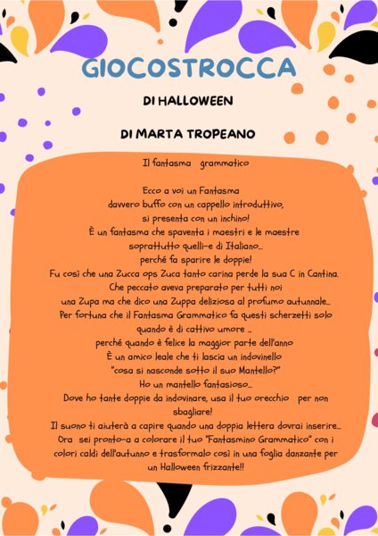 Giocostrocca di Halloween. Il fantasma grammatico