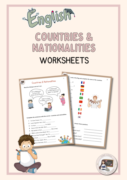 COUNTRIES & NATIONALITIES - WORKSHEETS | PAESI E NAZIONALITÀ - SCHEDE DI LAVORO