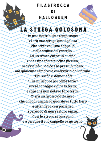 FILASTROCCA DI HALLOWEEN- LA STREGA GOLOSONA