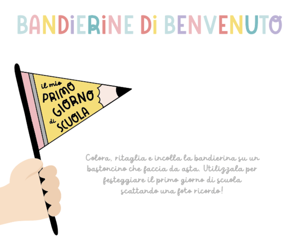 Bandierine di benvenuto (Primo giorno di scuola, BN)