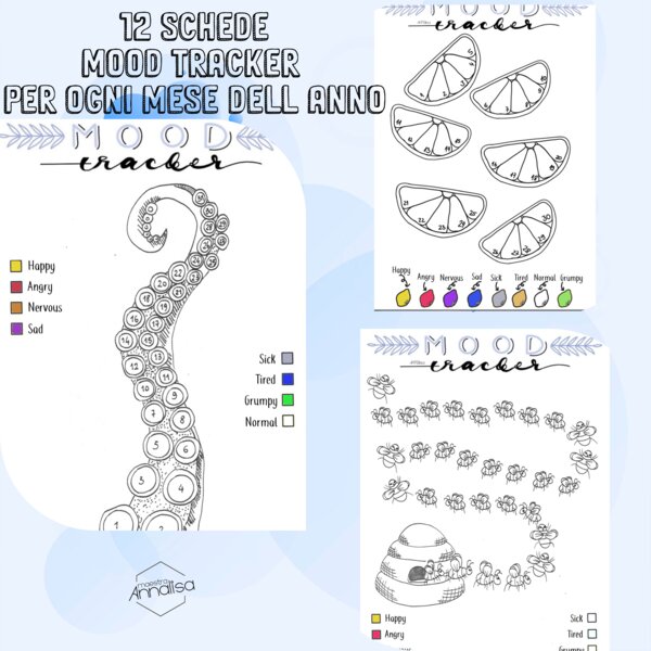 Mood tracker per ogni mese dell'anno