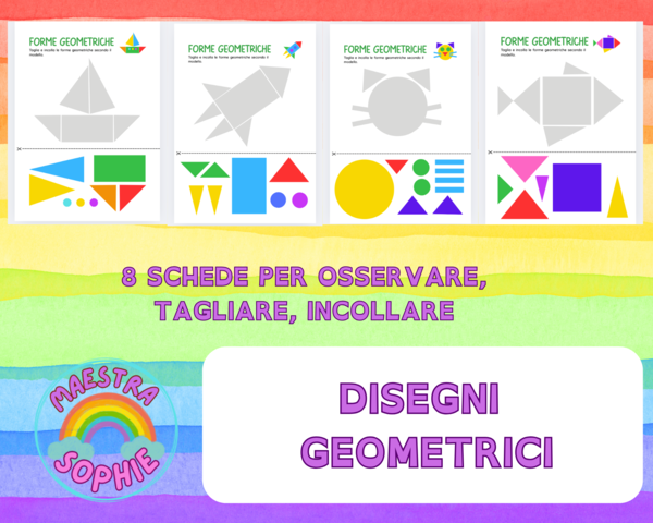 DISEGNI GEOMETRICI PER TAGLIARE ASSEMBLARE E INCOLLARE