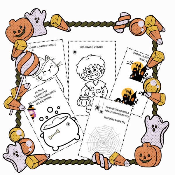 Attività di halloween per bambini da  3 a 7 anni