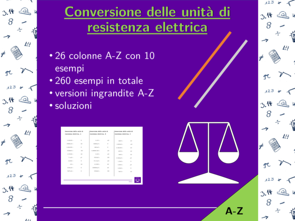 Conversione delle unità di resistenza elettrica | fisica | 26 colonne