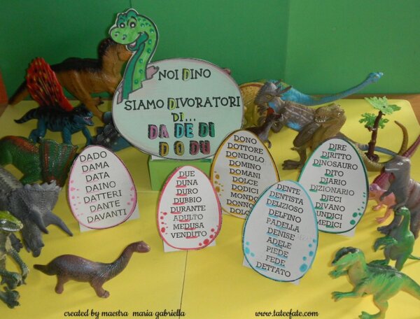 Lettera D in uova Dinosauriche