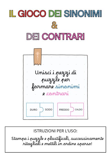 Il gioco dei sinonimi e dei contrari :)