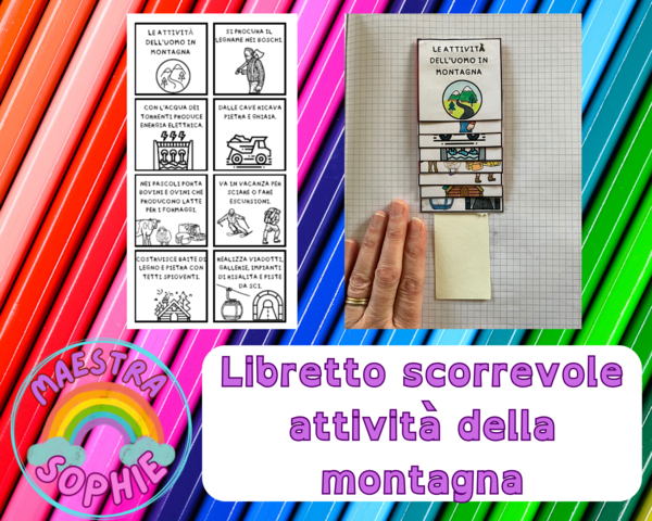 Libretto scorrevole sulle attività della montagna