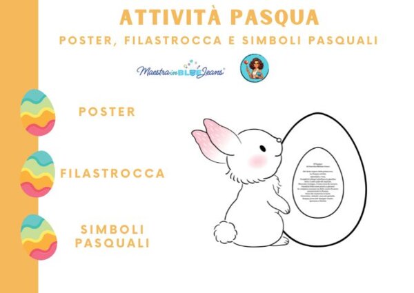 POSTER di PASQUA con filastrocca e simboli pasquali