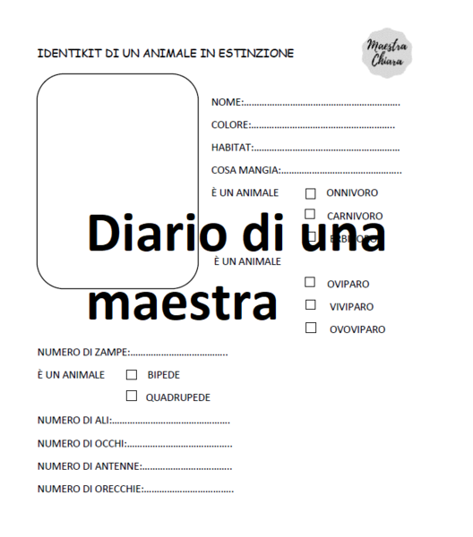 Identikit di un animale in via di estinzione
